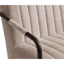 Fauteuil Stof/Metaal Zandkleur - Incl. Armleuning - Trout - Set van 2