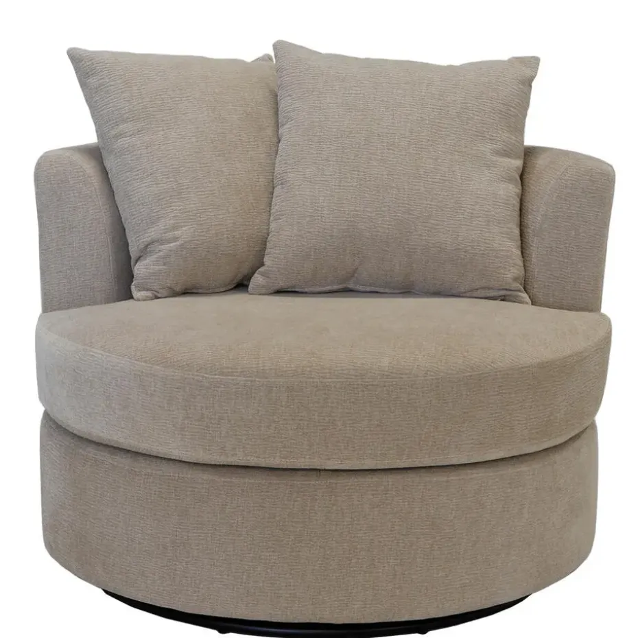 Fauteuil Taupe Stof - Zithoogte 45cm - Thony Luxe