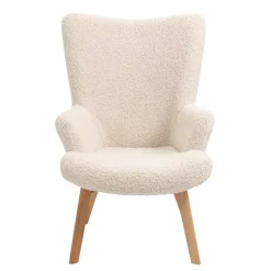 Fauteuil van massief hout en witte lussen