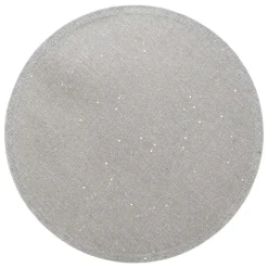 Feeeric Lights Placemat - zilver glitter - rond - D38 cm - jute