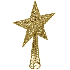 Feeric Christmas Kerst piek - ster - goud - kunststof - 37,5 cm