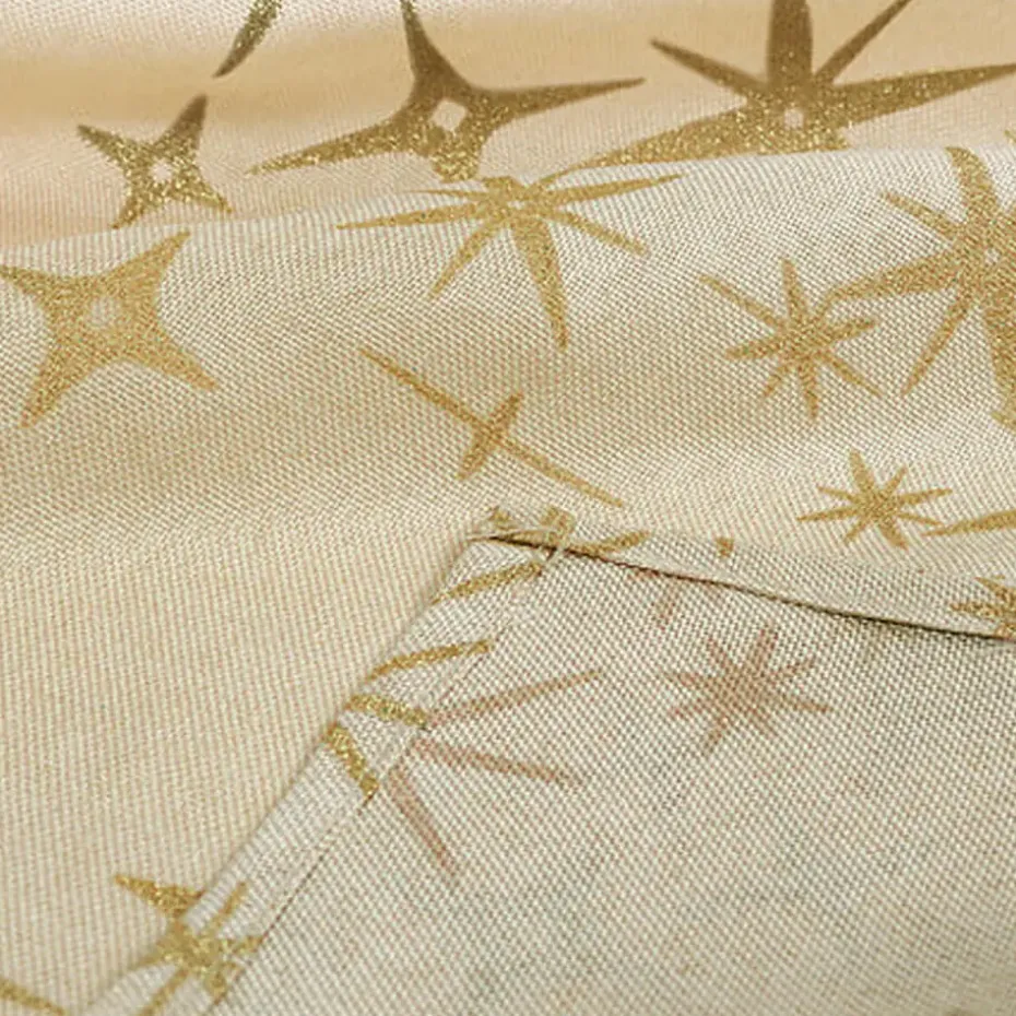 Feeric Christmas Tafelkleed - beige - sterren - 140 x 360 cm