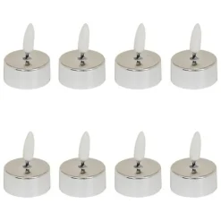Feeric Lights & Christmas LED theelichtjes - 8x - zilver - 5,5 cm
