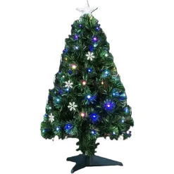 Feeric Lights Fiber kerstboom- met licht/piek - 90 cm - 74 leds