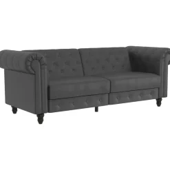 Felix - 3-zits slaapbank in grijze kunstleer