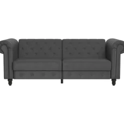 Felix - 3-zits slaapbank in grijze kunstleer