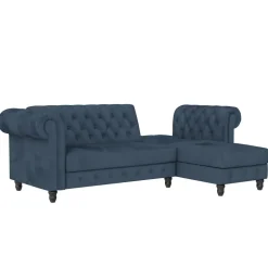 Felix - 3-zits slaapbank in blauw fluweel