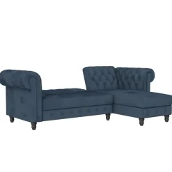 Felix - 3-zits slaapbank in blauw fluweel