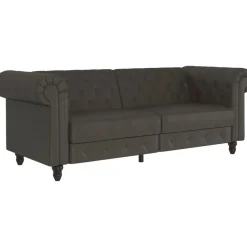 Felix - 3-zits slaapbank in antraciet stof