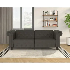 Felix - 3-zits slaapbank in antraciet stof