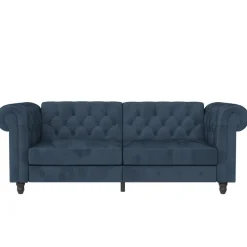 Felix - 3-zits slaapbank in blauw fluweel