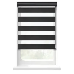 Fenstr Duo rolgordijn Nice lichtdoorlatend - zwart (15060)