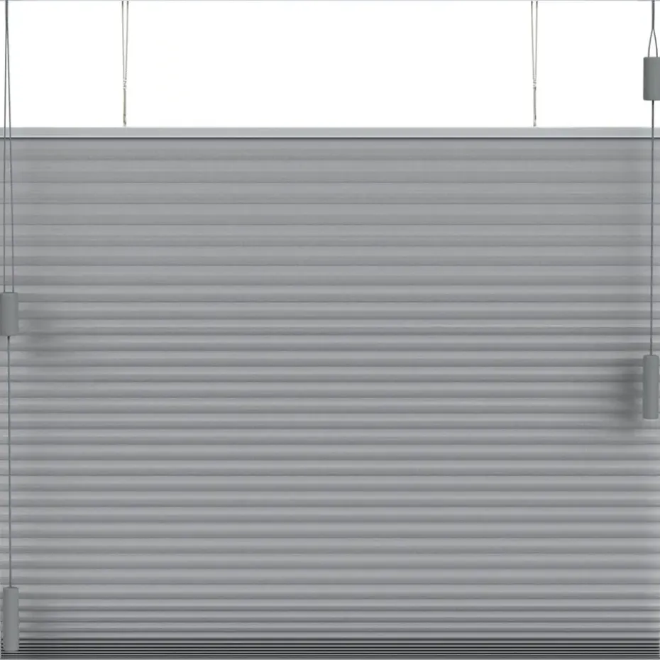 Fenstr plisségordijn Toronto dubbel 25mm lichtdoorlatend - donkergrijs (20514)