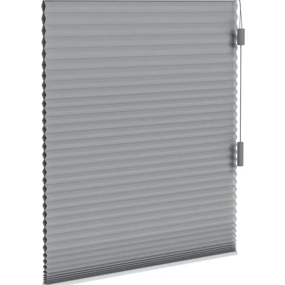 Fenstr plisségordijn Toronto dubbel 25mm lichtdoorlatend - donkergrijs (20514)