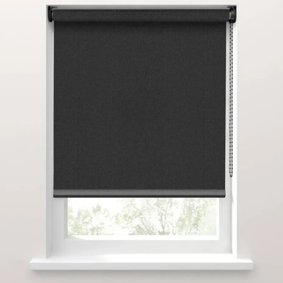 Fenstr rolgordijn Rimini screen - zwart (15047)