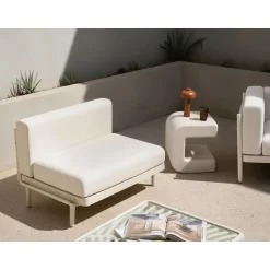 FERRETTI - Tuinbank uitbreidingsmodule - Lichtbeige - Stof