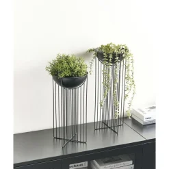 FICARIA - Bloempot set van 2 - Zwart - Metaal