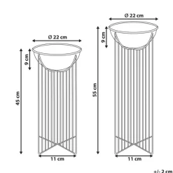FICARIA - Bloempot set van 2 - Zwart - Metaal