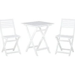 FIJI - Bistroset voor 2 - Wit - Acaciahout