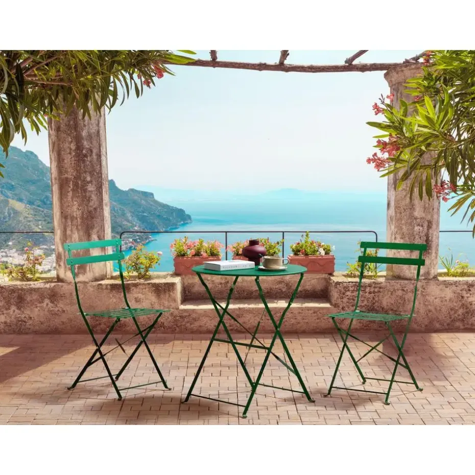 FIORI - Bistroset voor 2 - Donkergroen - Staal
