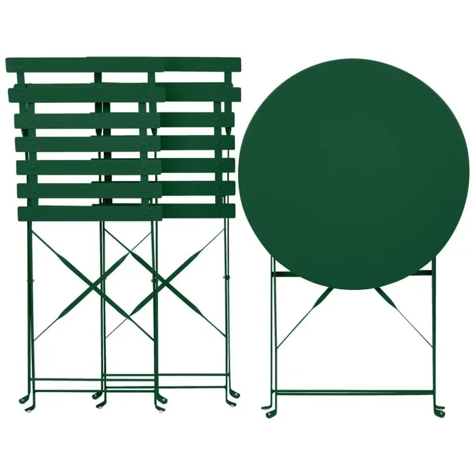 FIORI - Bistroset voor 2 - Donkergroen - Staal