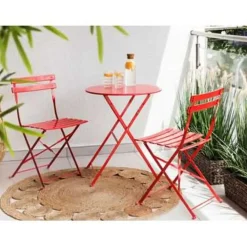 FIORI - Bistroset voor 2 - Rood - Staal