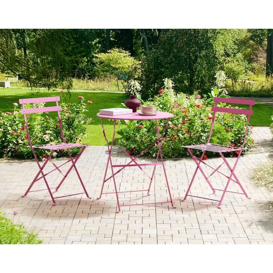 FIORI - Bistroset voor 2 - Roze - Staal