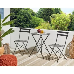 FIORI - Bistroset voor 2 - Zwart - Staal