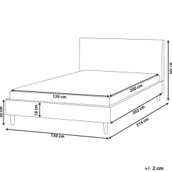 FITOU - Tweepersoonsbed - Lichtgrijs - 120 x 200 cm - Polyester