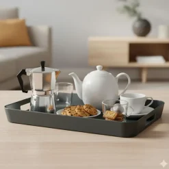 5Five Dienblad/serveerblad - rechthoekig - 35 x 25 cm - grijs