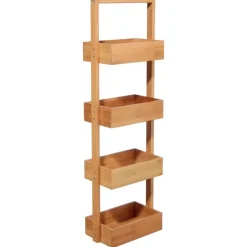 5Five Doucherekje/badkamerrekje - bamboe - 4 lagen - 25 x 16 x 88 cm