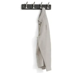 5Five Kapstok - 4 ophang haken - RVS - bruin/zilver - 45 x 10 cm