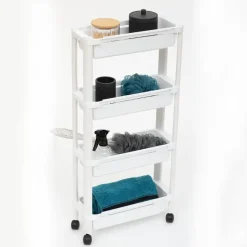 5Five Keuken/badkamer trolley 4 laags - 37 x 15 x 79 cm - wit