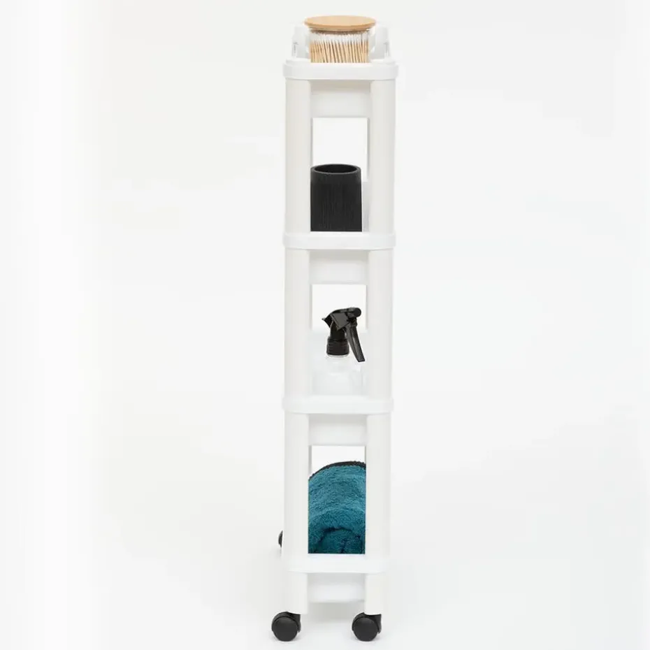 5Five Keuken/badkamer trolley 4 laags - 37 x 15 x 79 cm - wit