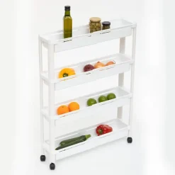 5Five Keuken/badkamer trolley 4 laags - 37 x 15 x 79 cm - wit