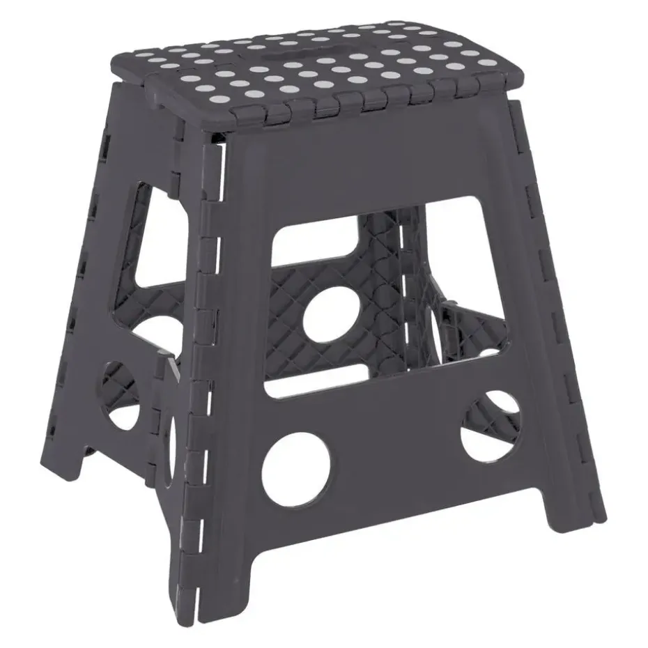 5Five Keukenkruk/opstapje - opvouwbaar - grijs - kunststof - 39cm