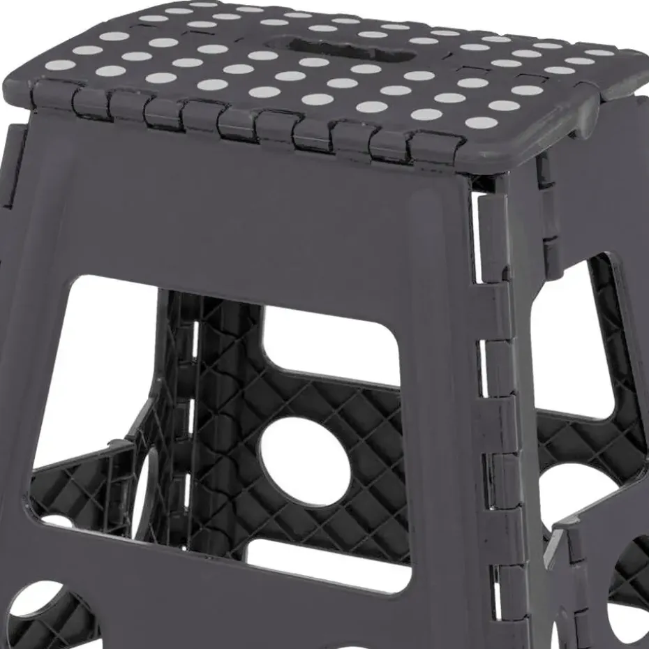 5Five Keukenkruk/opstapje - opvouwbaar - grijs - kunststof - 39cm