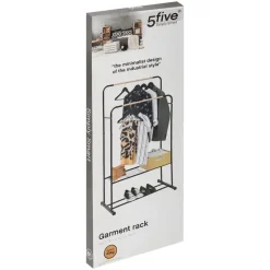 5Five Kledingrek - dubbele stang - metaal - 82 x 50 x 153 cm