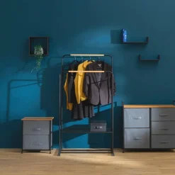 5Five Kledingrek - dubbele stang - metaal - 82 x 50 x 153 cm