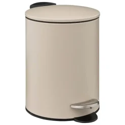 5Five kleine pedaalemmer - metaal - beige - 3L - 16 x 25 cm