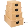 5Five Opbergdoos/box - goudgeel - L39xB30xH16 cm - Stevig karton