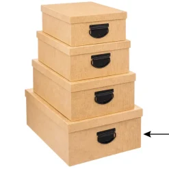 5Five Opbergdoos/box - goudgeel - L39xB30xH16 cm - Stevig karton