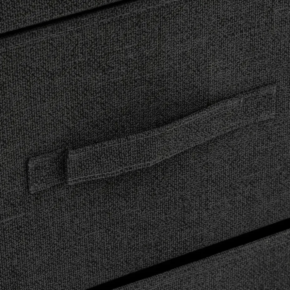 5Five Opbergkast - 3x mand - 43x30x73cm - hout/stof donkergrijs