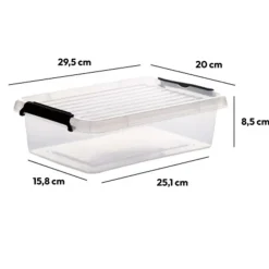5Five Opbergkist met deksel - Clip Box - 3L - 29x20x8 cm