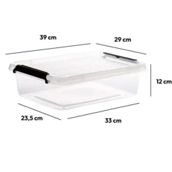 5Five Opbergkist met deksel - Clip Box - 8,5L - 39x29x12 cm