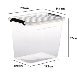 5Five Opbergkist met deksel - Clip Box - 3L - 19x15x17 cm