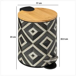 5Five Pedaalemmer Mystic - groen mix - 3L - metaal - 17 x 23 cm