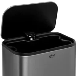 5Five Pedaalemmer Norvik - zilver - rvs - 5L - 24 x 20 x 28 cm