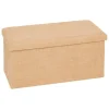 5Five Poef/hocker - opbergbox - beige - PU/MDF - 38 x 76 cm