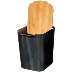 Five Prullenbak - 5 liter - bamboe - zwart/lichtbruin - 24 x 19 cm